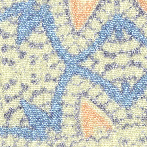 Blue Wavy-Line Crepe, Viscose