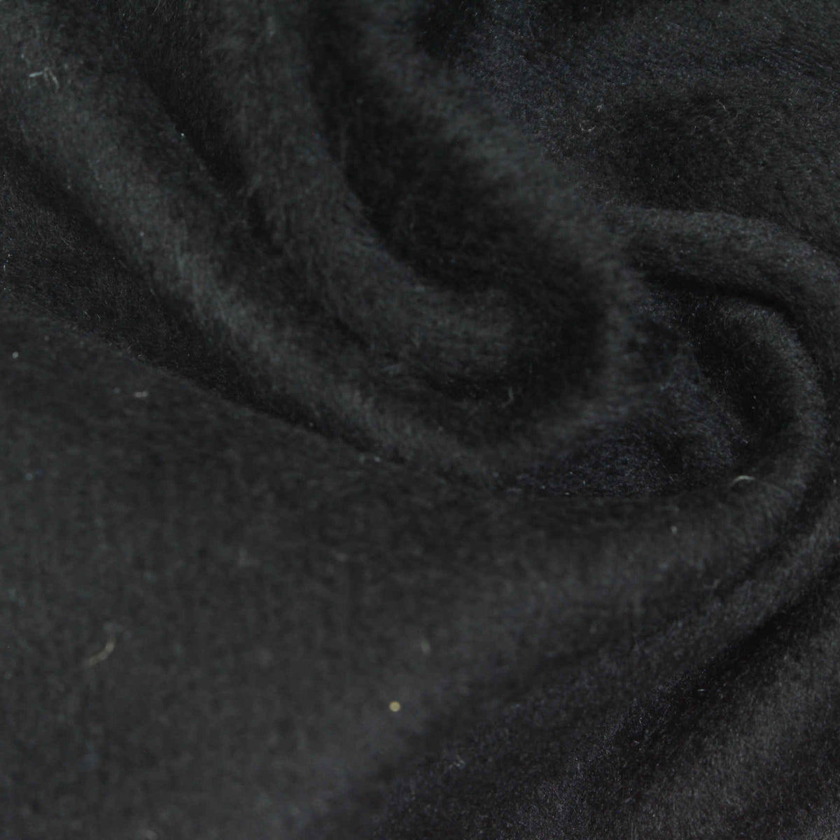 Brushed Polyester Viscose Woven Fabric, 325 gsm, 150 cm — Black