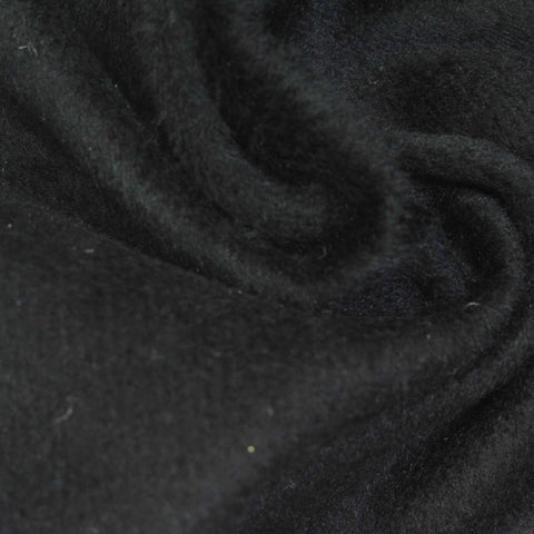 Brushed Polyester Viscose Woven Fabric, 325 gsm, 150 cm — Black