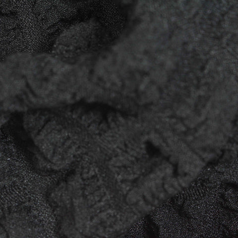 Black Tone-on-Tone Seersucker, Polyester