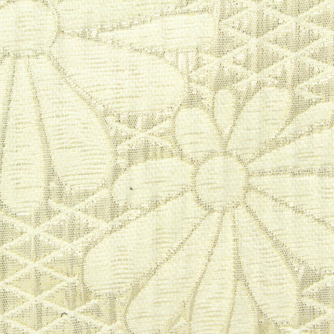 Cream Floral Jacquard, Poly-Viscose, 165 gsm