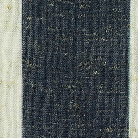 Dark Blue Vertical-Stripe Jersey Knit, Poly-Linen