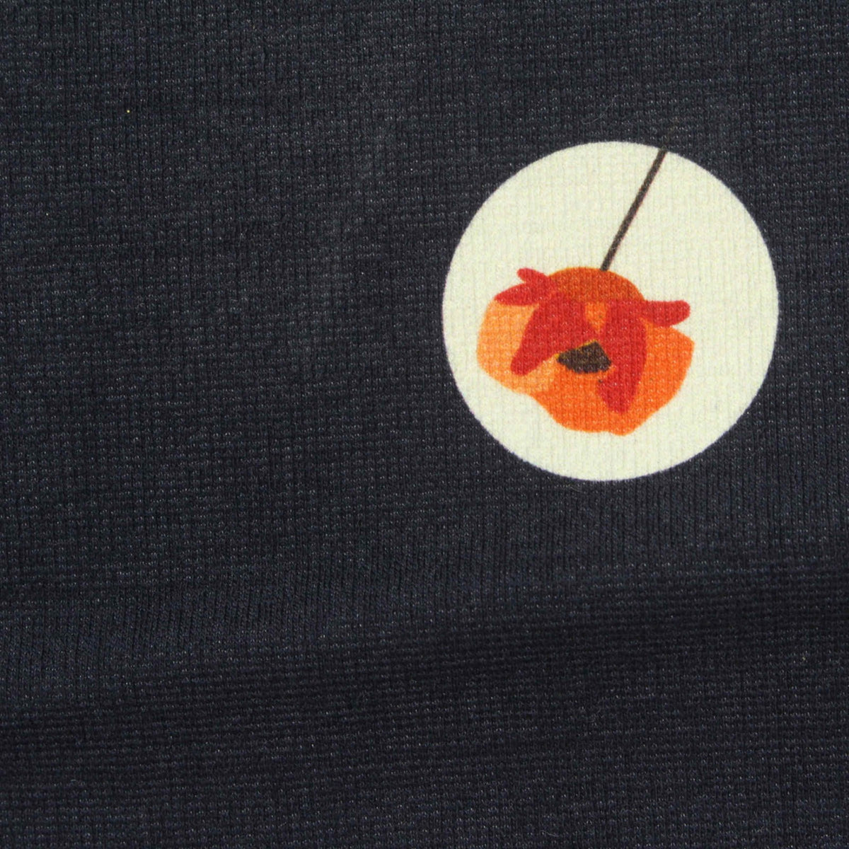 Orange Flower Ponte Knit, Cotton