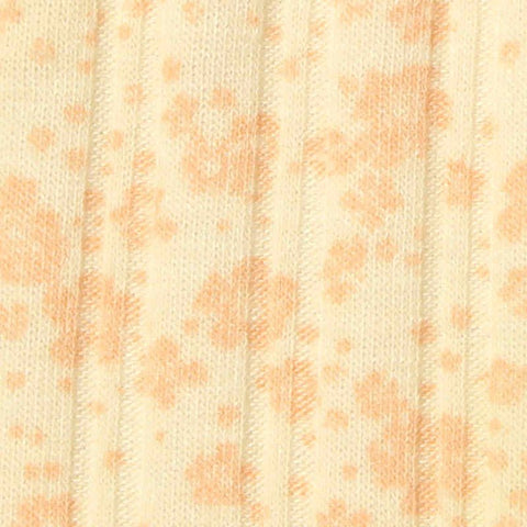 Peach Floral Rib Knit