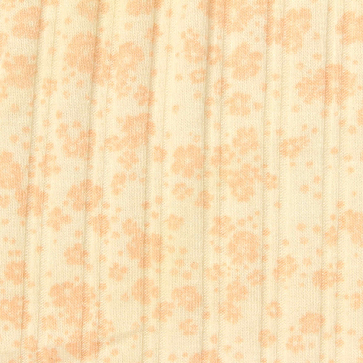 Peach Floral Rib Knit