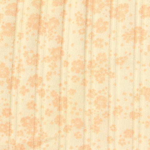 Peach Floral Rib Knit