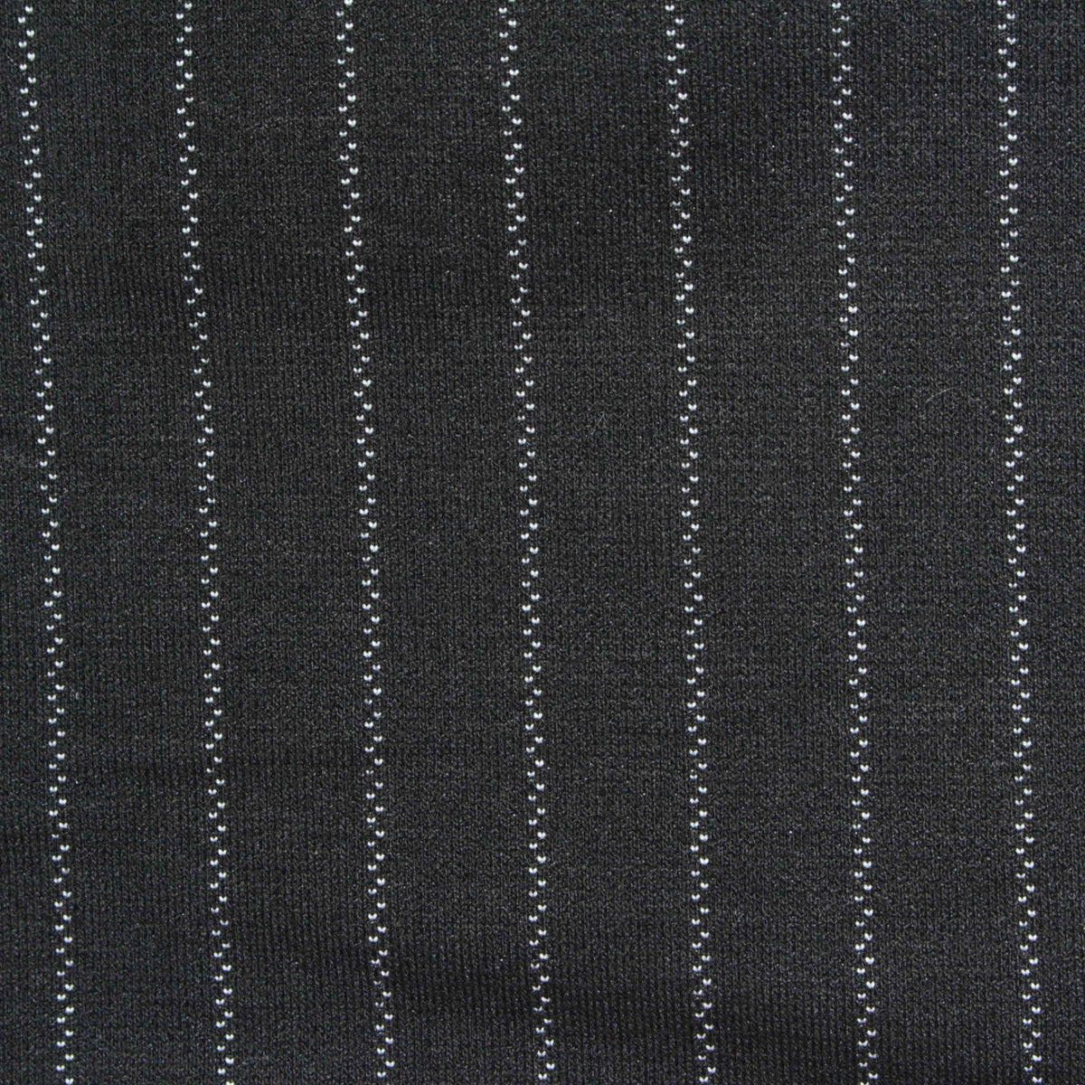 White Vertical-Stripe Ponte Knit, Viscose-Nylon