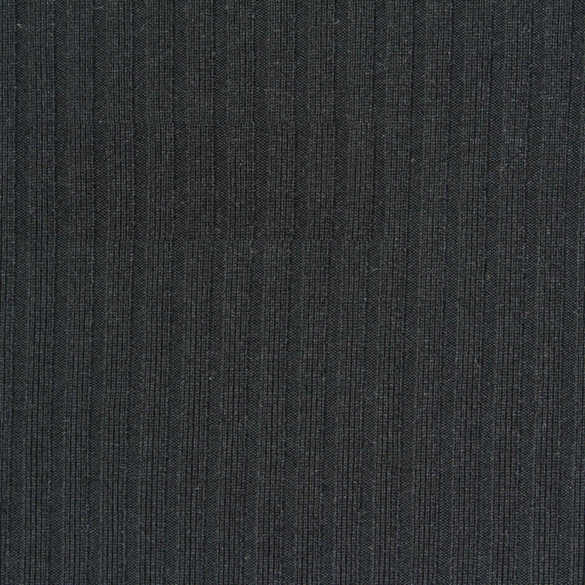 Polyester Stretch Rib Knit Fabric, 230 gsm, 165 cm — Black