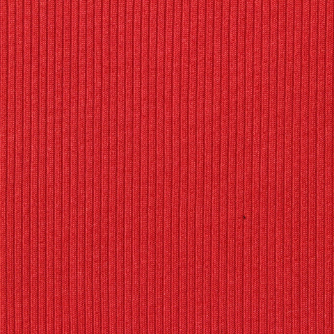 Polyester Stretch Rib Knit Fabric, 230 gsm, 165 cm — Red