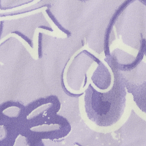 Purple Abstract-Heart Milk Silk Knit, Polyester