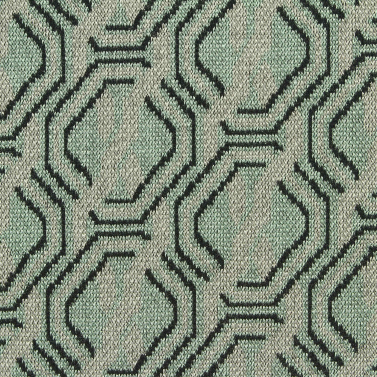 Black Geometric Jacquard, Viscose-Poly, 370 gsm