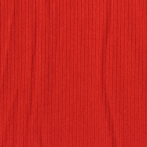Brushed Polyester Stretch Rib Knit Fabric, 180 gsm, 160 cm — Red