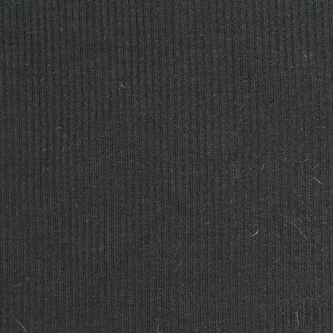 Viscose Stretch Rib Knit Fabric, 290 gsm, 120 cm — Black