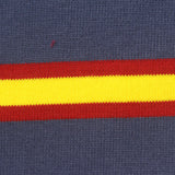 Dark Blue Horizontal-Stripe Rib Knit, Polyester