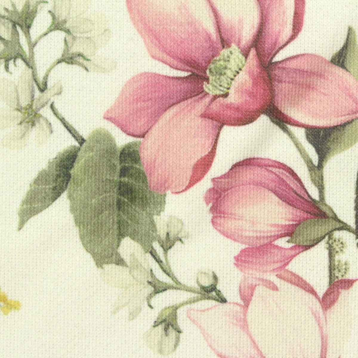Pink Flowers French Terry, Polyester