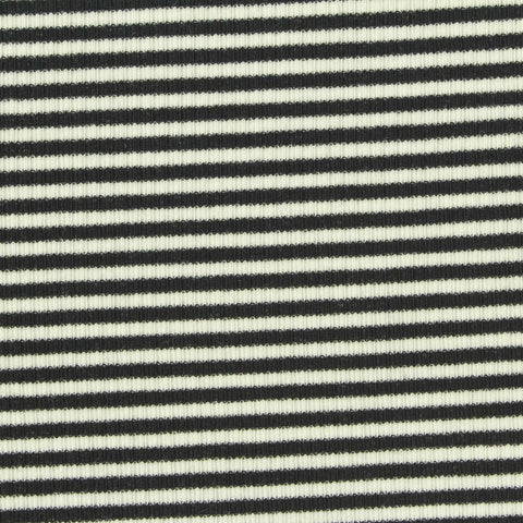 Black Horizontal-Stripe Rib Knit, Tencel Lyocell-Acrylic