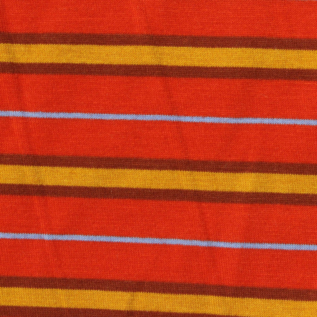 Orange Horizontal-Stripe Jersey Knit, Poly-Viscose