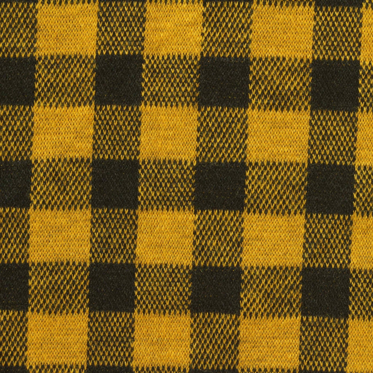 Bold Plaid Polyester Stretch Interlock Knit Fabric, 280 gsm, 150 cm — Yellow