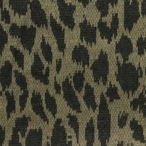 Dark Grey Leopard Interlock Knit, Polyester, 200 gsm