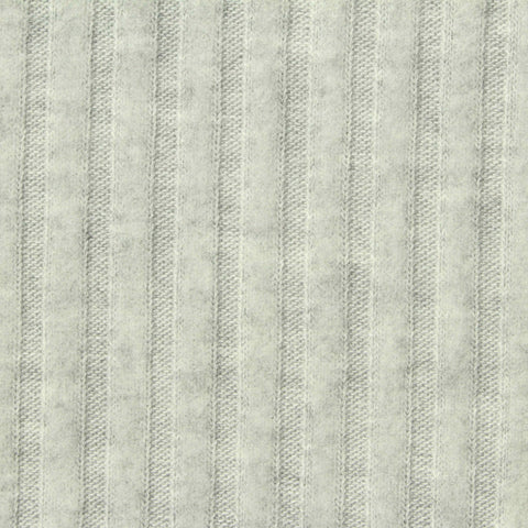 Brushed Polyester Viscose Stretch Rib Knit Fabric, 213 gsm, 152 cm — Grey