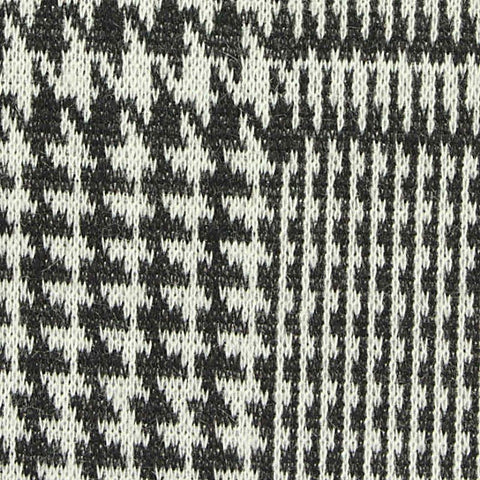 Black Houndstooth Interlock Knit, Polyester