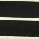 White Horizontal-Stripe Rib Knit, Poly-Viscose