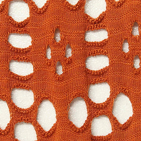 Orange Openwork Jersey Knit, Viscose