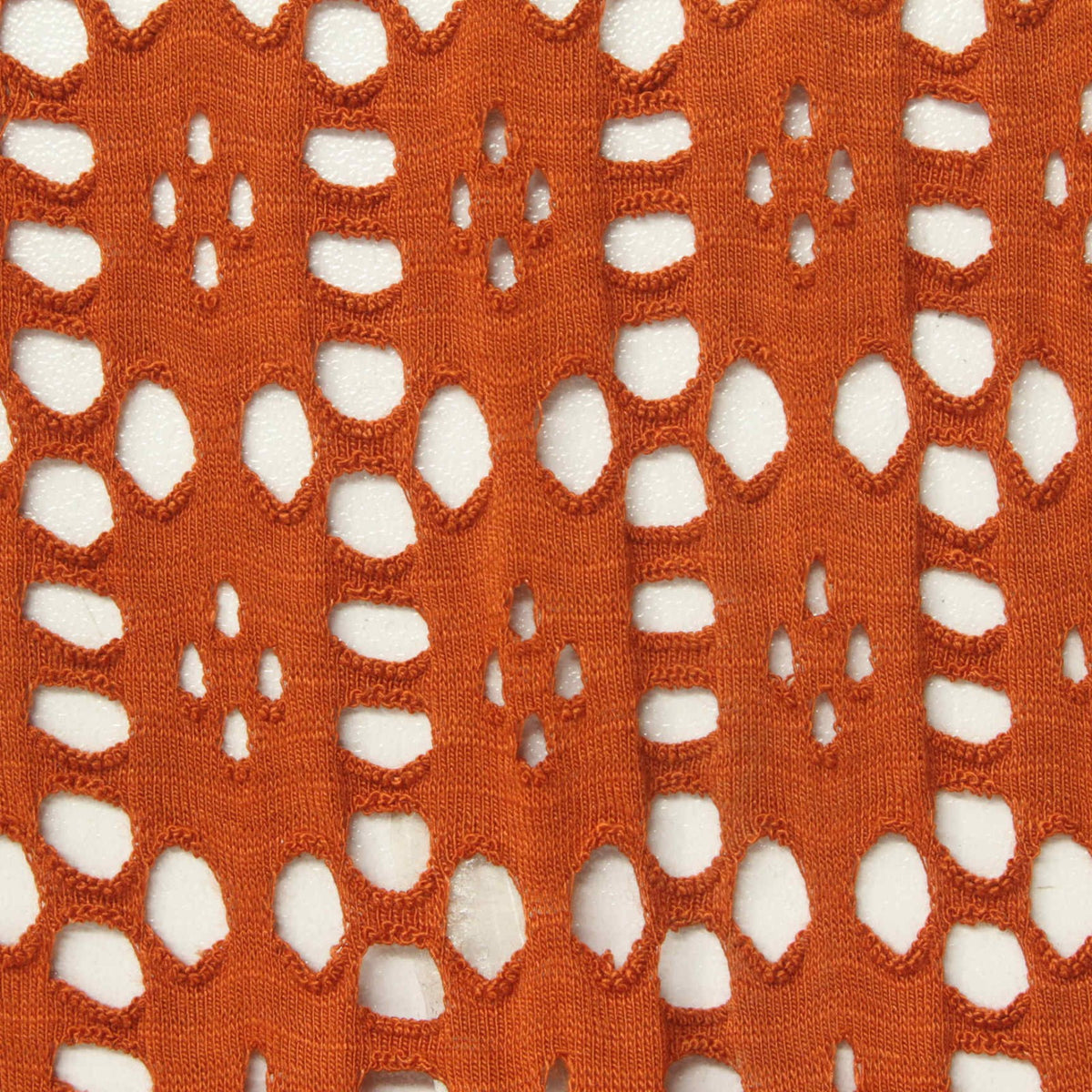 Orange Openwork Jersey Knit, Viscose
