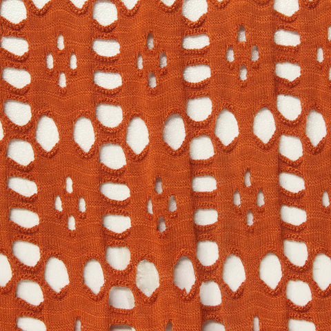Orange Openwork Jersey Knit, Viscose
