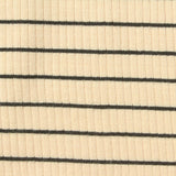 Dark Grey Horizontal-Stripe Rib Knit, Viscose