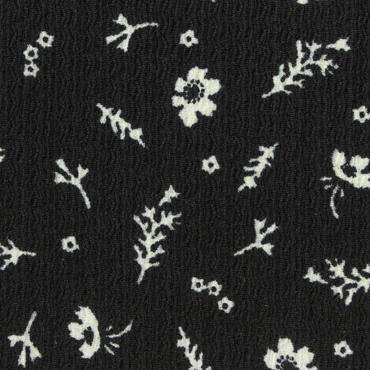 White Floral Warp Knit, Polyester, 160 gsm