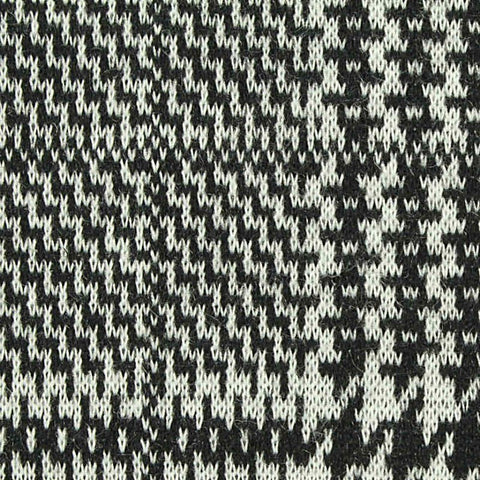 Black Houndstooth Interlock Knit, Polyester, 270 gsm