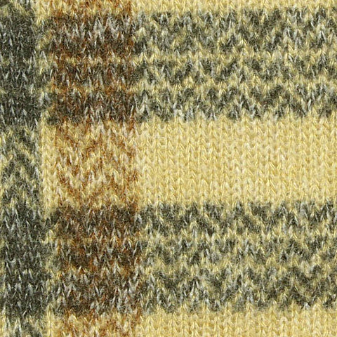 Yellow Plaid Jersey Knit, Viscose-Poly
