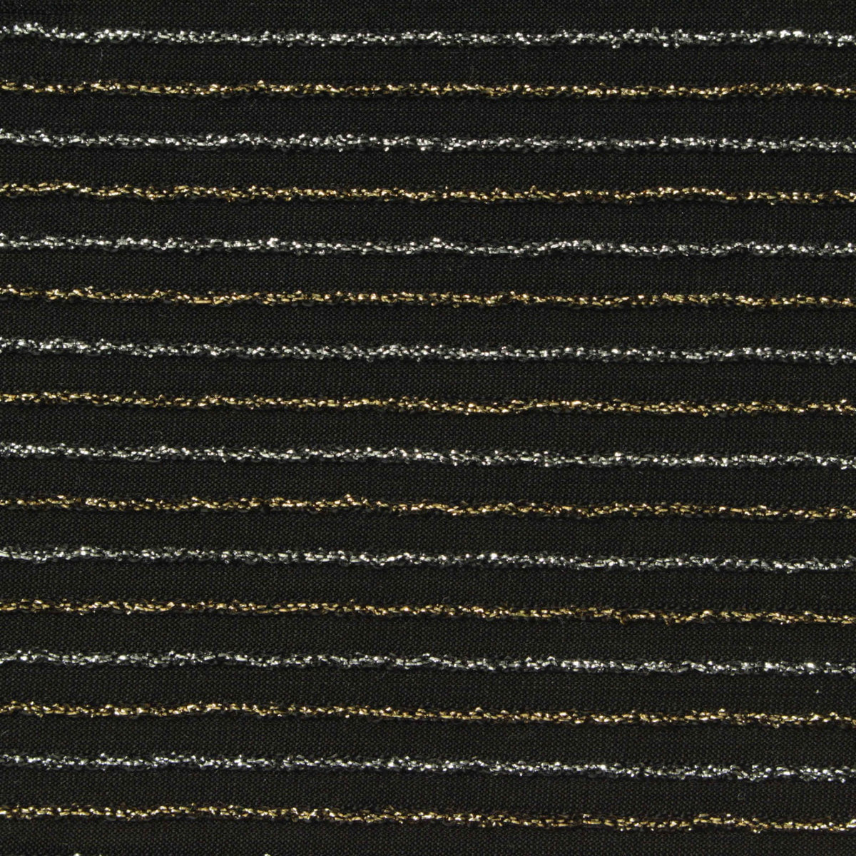 Silver Glitter-Stripe Knit, Nylon-Metallic