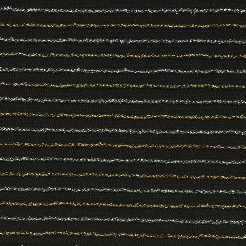 Silver Glitter-Stripe Knit, Nylon-Metallic