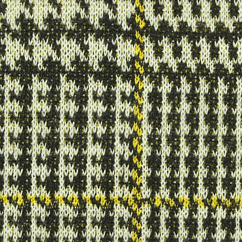 Black Houndstooth Interlock Knit, Polyester, 262 gsm