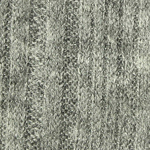 Grey Heathered-Marl Rib Knit, Viscose-Poly, 185 gsm