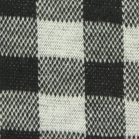 Black Check Interlock Knit, Polyester, 265 gsm