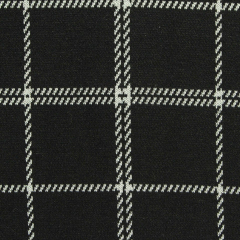 Black Check Interlock Knit, Poly-Viscose, 335 gsm