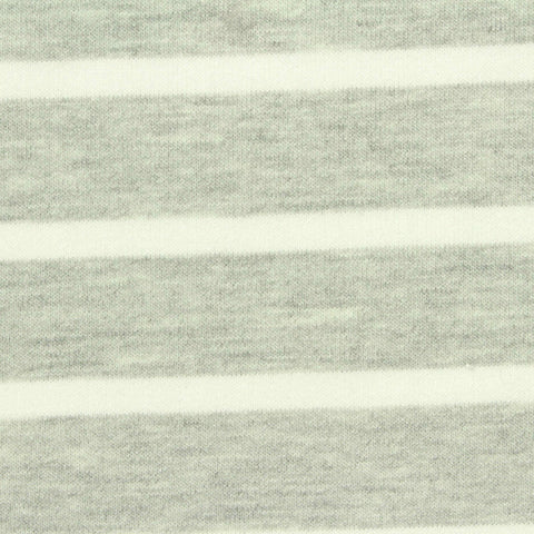 Light Grey Horizontal-Stripe French Terry, Viscose-Poly, 260 gsm