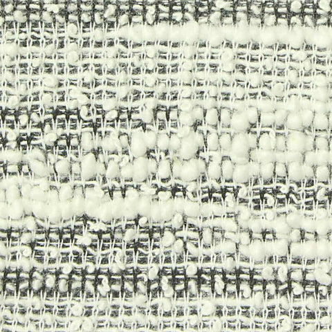 White Horizontal-Stripe Bouclé, Poly-Cotton, 220 gsm