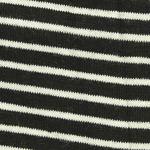 Black Horizontal-Stripe Jersey Knit, Viscose, 204 gsm