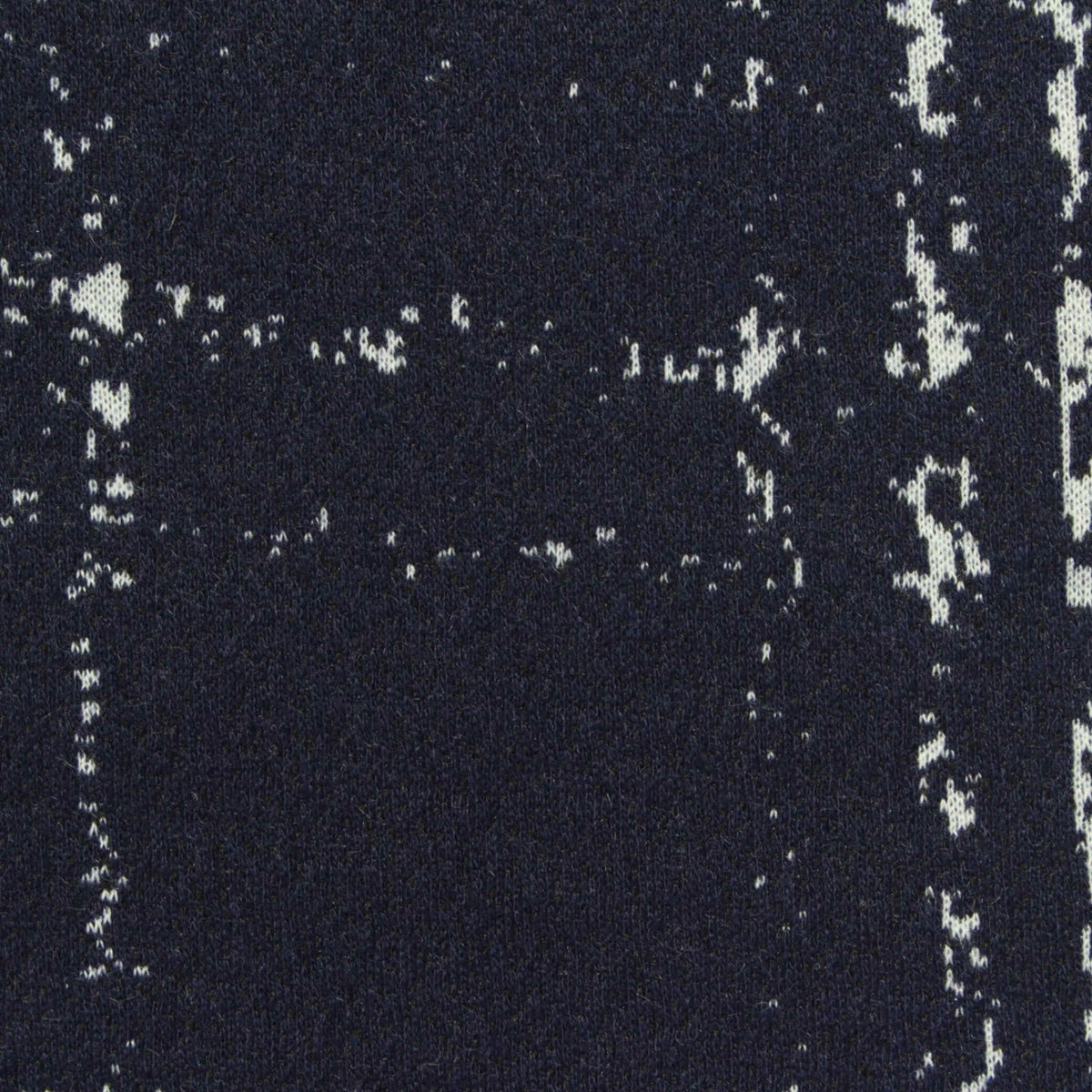 Dark Blue Abstract Interlock Knit, Polyester, 320 gsm