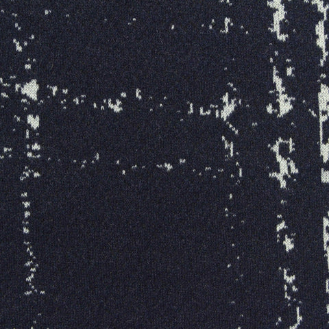 Dark Blue Abstract Interlock Knit, Polyester, 320 gsm
