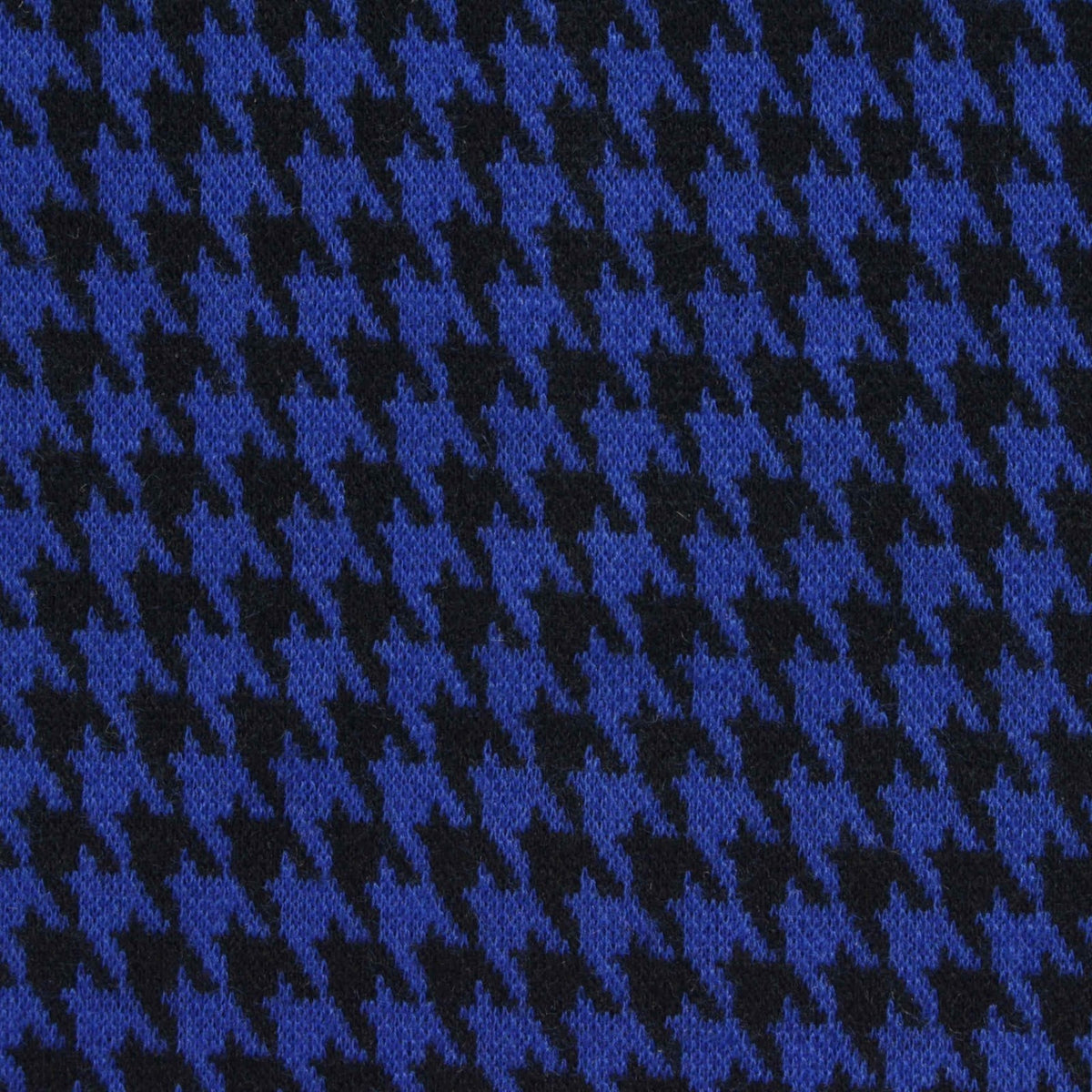 Blue Houndstooth Interlock Knit, Poly-Viscose
