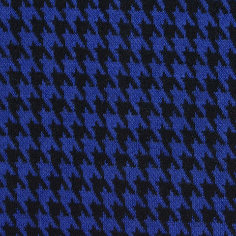 Blue Houndstooth Interlock Knit, Poly-Viscose