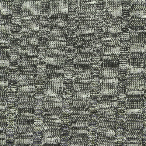 Black Marl Rib Knit, Poly-Viscose, 224 gsm