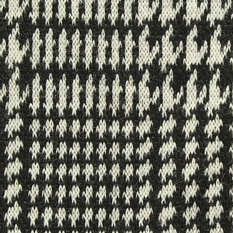 Black Houndstooth Interlock Knit, Poly-Viscose, 310 gsm