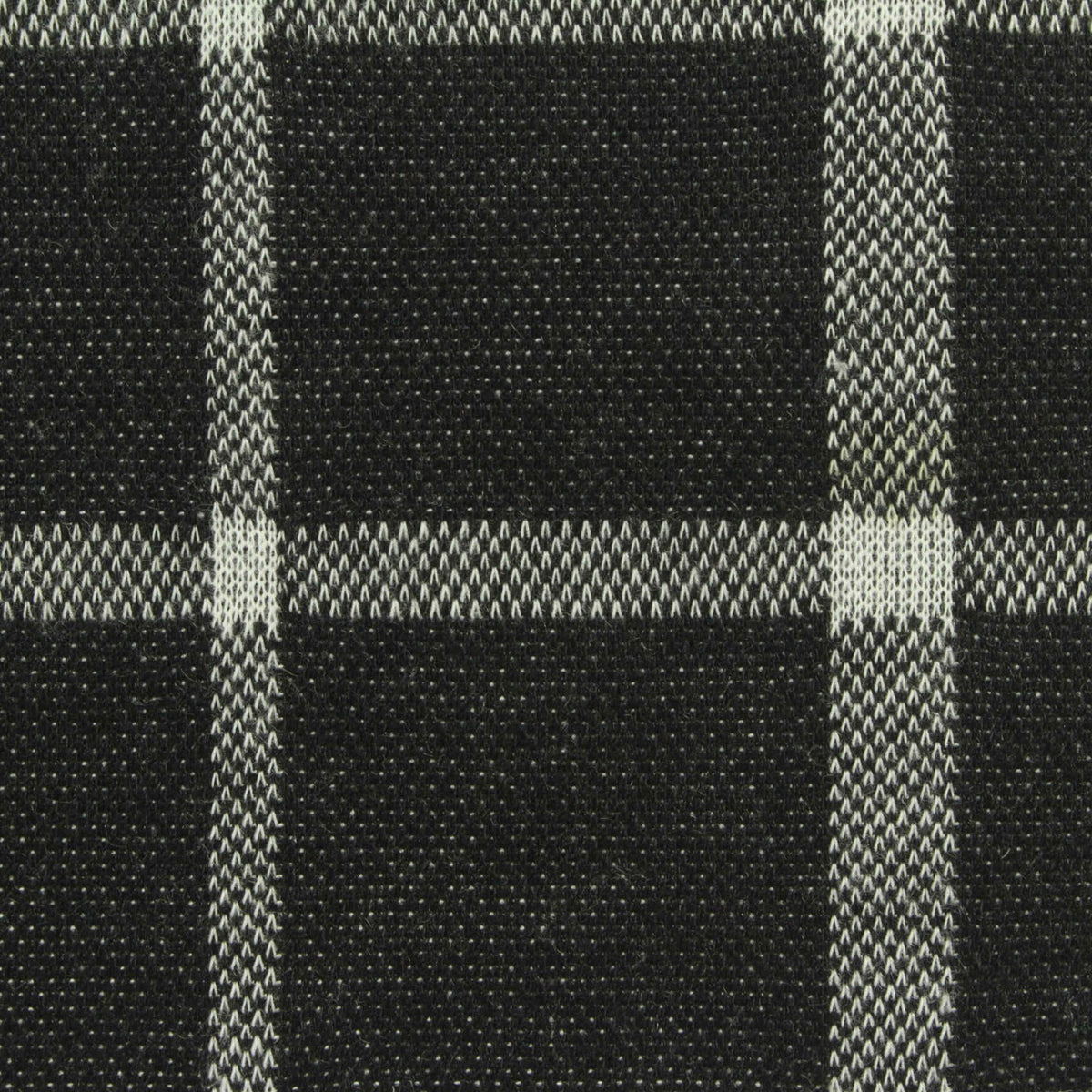 Black Check Interlock Knit, Polyester, 240 gsm