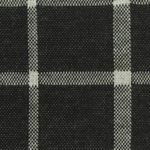 Black Check Interlock Knit, Polyester, 240 gsm